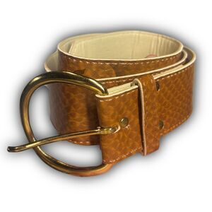Tan Snake Embossed Wide Belt